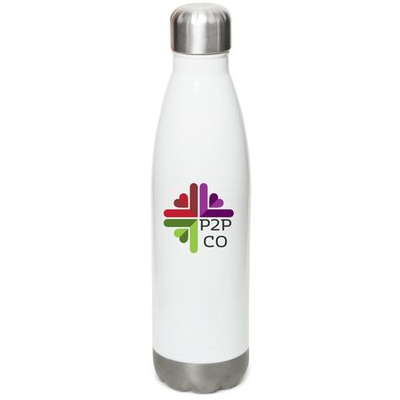 P2P-CO Water bottle, a White Stainless Steel Water Bottle