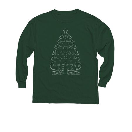 Henry Haven - Christmas Tree, a Forest Green Youth Long Sleeve Tee