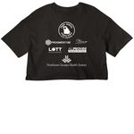 2026 Equality Fest Merch, a Black Women?s Cropped Cotton Tee (back-view)