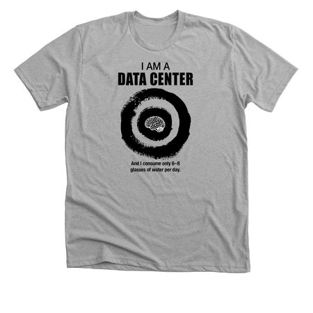Data Center Tee - B&W, a Athletic Heather Premium Unisex Tee