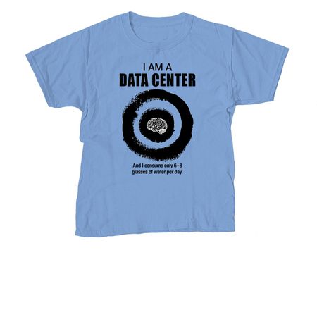 Data Center Tee - B&W, a Carolina Blue Youth Unisex Tee