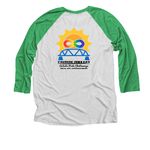 Worst-Case, a Envy and Heather White 3/4 Sleeve Baseball Tee (back-view)