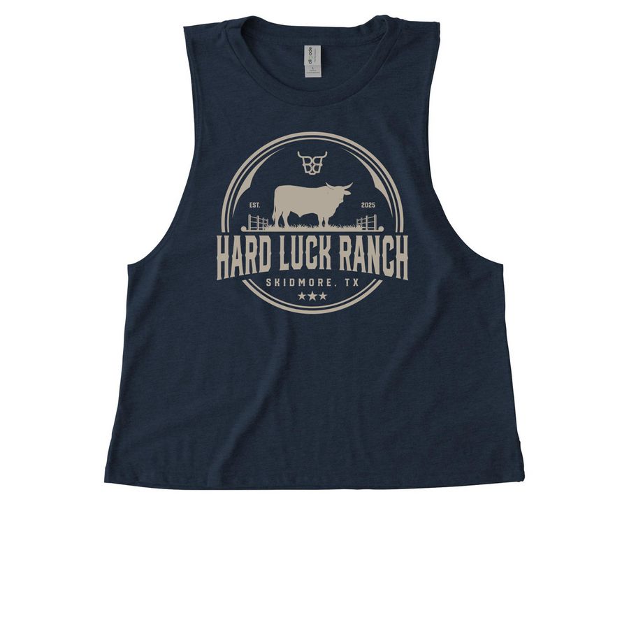 Hard Luck Ranch, a Rebel Blue Allmade Eco Triblend Women?s Muscle Tank