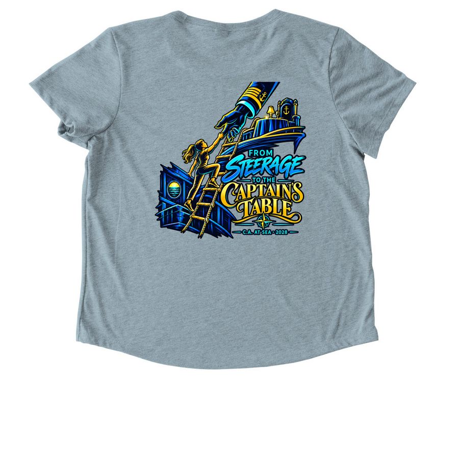 Steerage to Captain's Table 2.0 Women's&nbsp;, a I Like You Blue Allmade Eco Triblend Women?s Scoop Neck Tee (back-view)