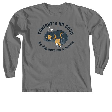 My dog gave me a curfew., a Grey Comfort Colors Long Sleeve Tee