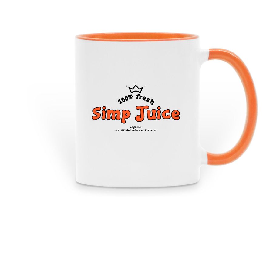 Simp Juice, a Orange Two-Tone Ceramic Mug