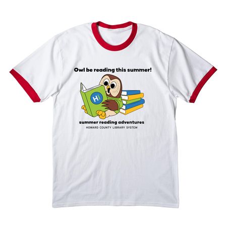 Summer Reading Collection, a White/ Red Cotton Ringer Tee