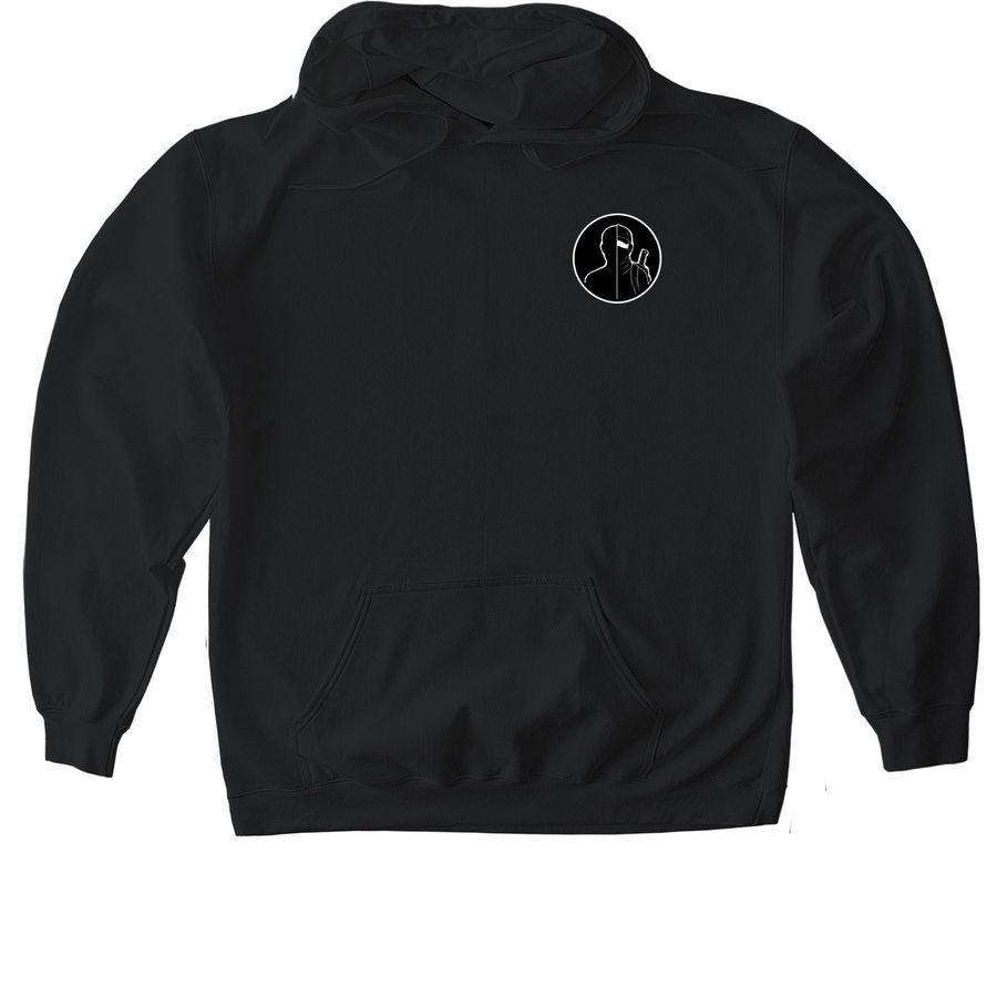 The Seeker Hoodie, a Black Gildan Softstyle Pullover Hoodie