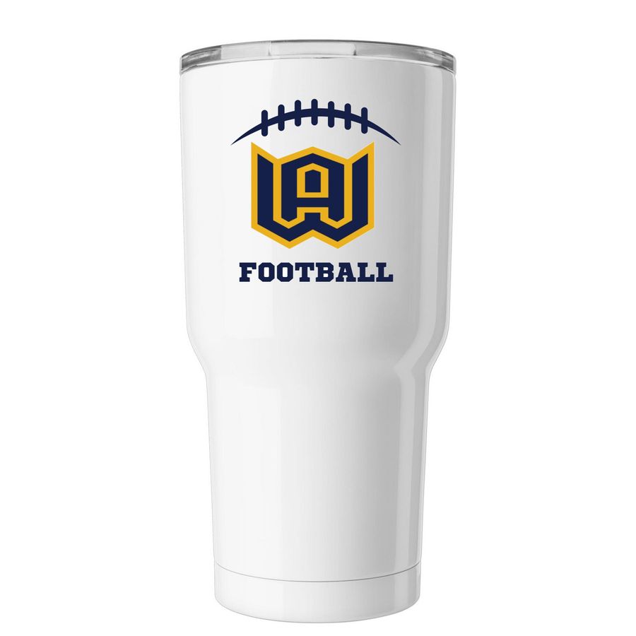 WA Football Tumbler, a White Insulated Tumbler