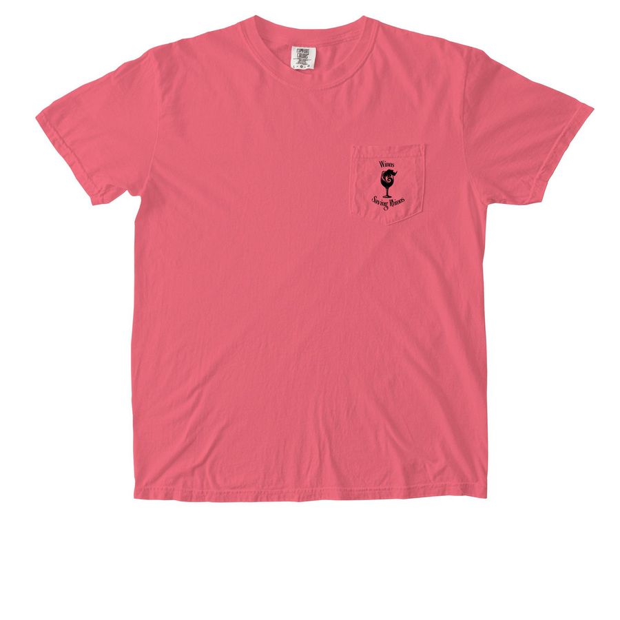 Winos Saving Rhinos, a Watermelon Comfort Colors Pocket Tee