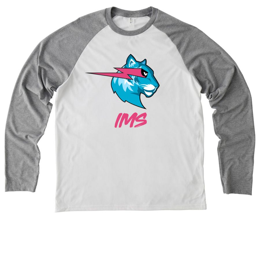 Beast Fit, a Aluminum Grey/ Bright White Allmade Eco Triblend Colorblock Raglan Long Sleeve Tee