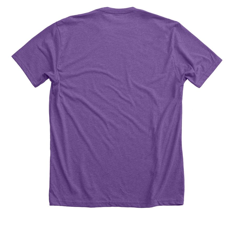 Talbot Goes Purple, a Heather Team Purple Premium Unisex Tee (back-view)