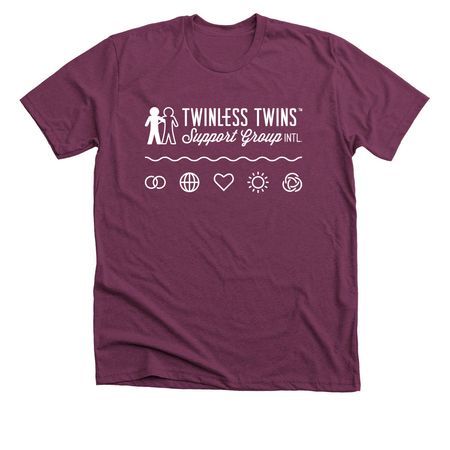 TTSGI Logo Principles - White, a Heather Maroon Premium Unisex Tee