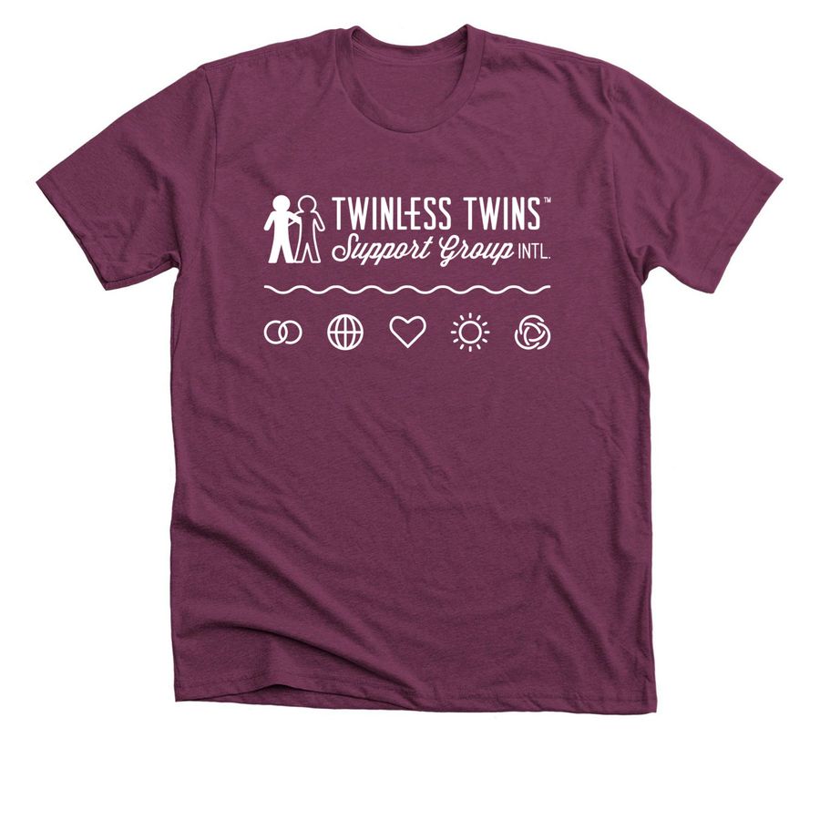 TTSGI Logo Principles - White, a Heather Maroon Premium Unisex Tee