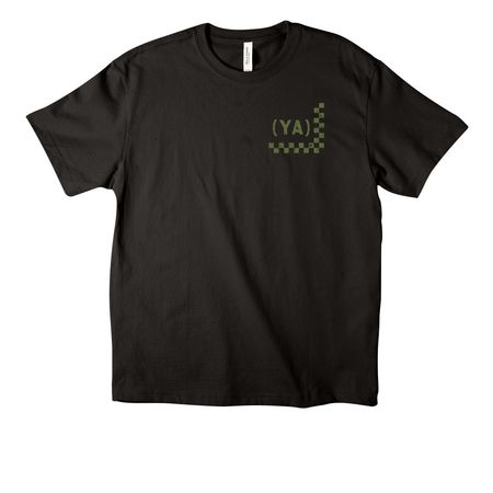YA Merch, a Black Unisex Heavyweight Tee (back-view)