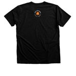 Flooded BOOKS Tee, a Black Heather Premium Unisex Tee (back-view)
