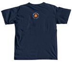 Flooded BOOKS Tee, a True Navy Comfort Colors Youth Tee (back-view)