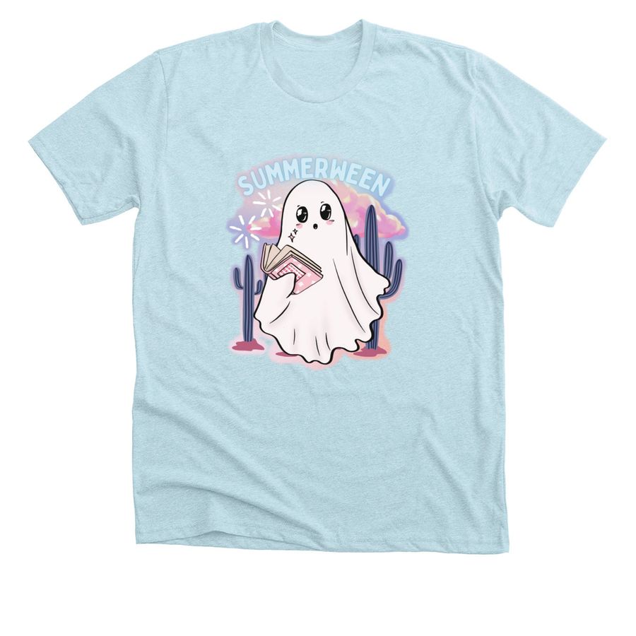 Summerween Cactus Cutie, a Heather Ice Blue Premium Unisex Tee