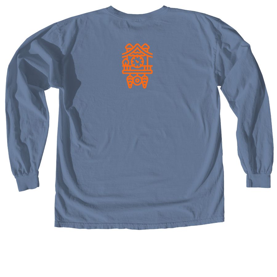 Cuckoo Tee, a Blue Jean Comfort Colors Long Sleeve Tee (back-view)