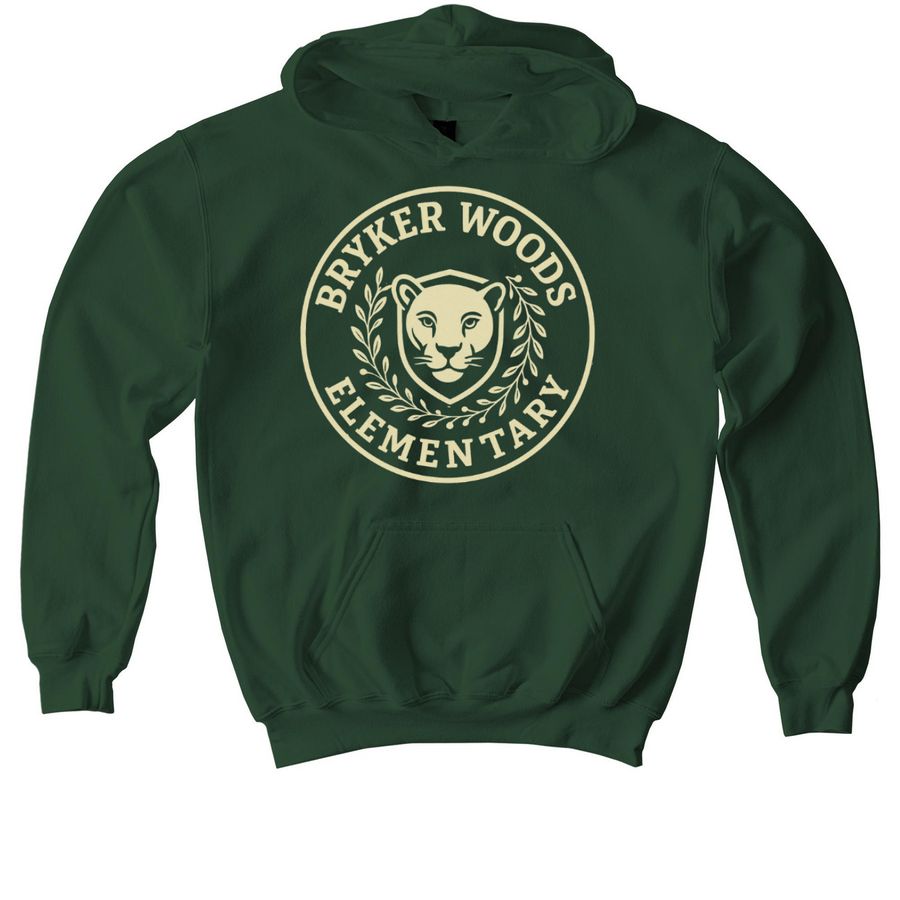 Noble Panther, a Forest Green Youth Pullover Hoodie