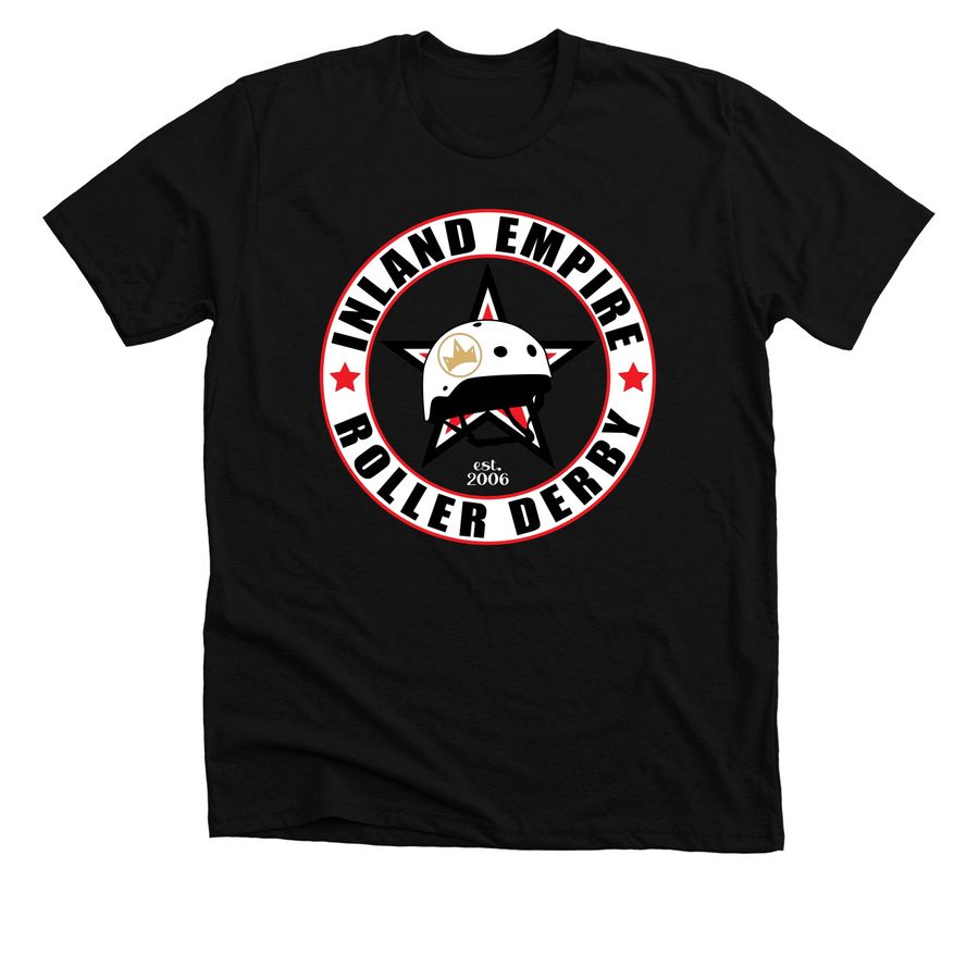 IE Roller Derby Apparel, a Solid Black Blend Premium Unisex Tee