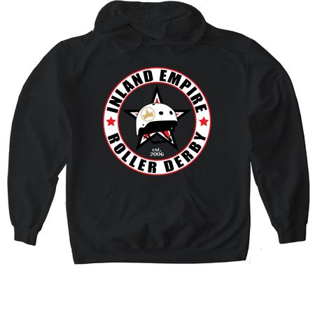 IE Roller Derby Apparel, a Black Gildan Softstyle Pullover Hoodie