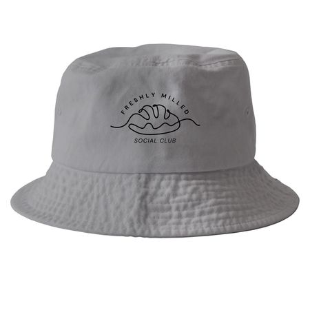 Freshly Milled, a Grey Printed Bucket Hat
