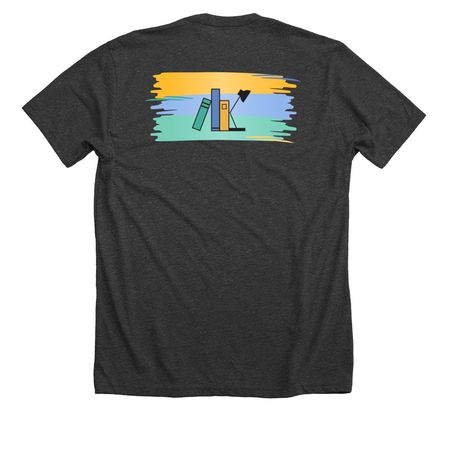 Classic Logo, a Dark Grey Heather Premium Unisex Tee (back-view)