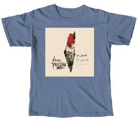 Free Palestine, a Blue Jean Comfort Colors Unisex Tee