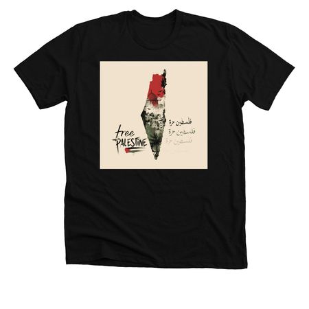 Free Palestine, a Solid Black Blend Premium Unisex Tee