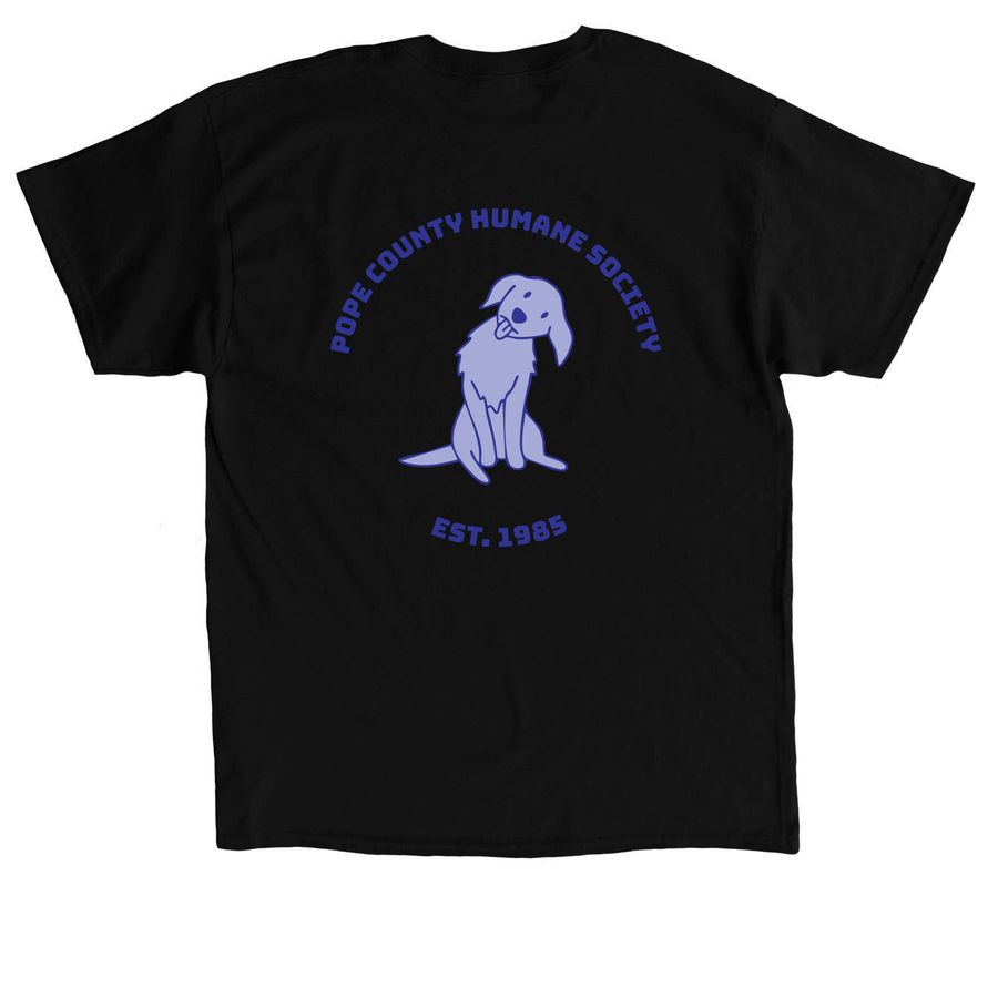 PCHS Dog Design Apparel Fundraiser, a Black Classic Unisex Tee (back-view)