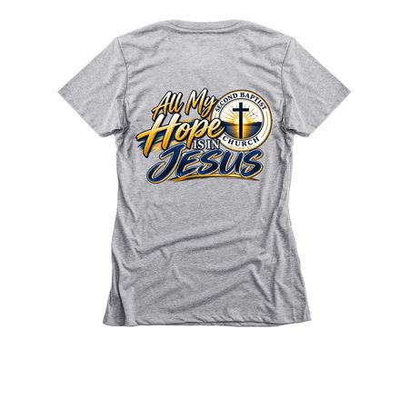 All My Hope, a Dark Heather Grey Women's Slim Fit Tee