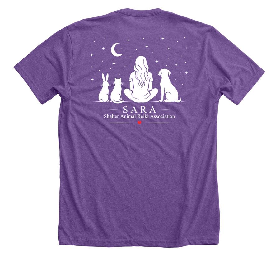 Let Animals Lead? 2026, a Heather Team Purple Premium Unisex Tee (back-view)