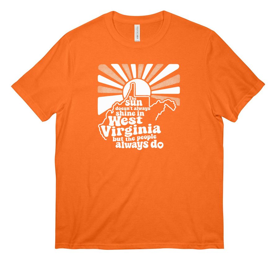 Loving West Virginia Merch, a Safety Orange All-American Unisex Tee