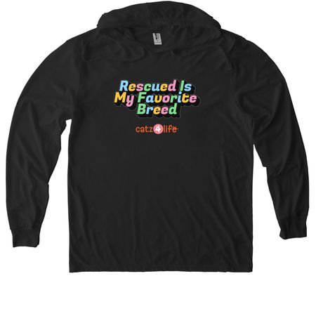 Rescued is my favorite, a Space Black Allmade Eco Triblend Hoodie Tee