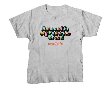Rescued is my favorite, a Sport Grey Youth Unisex Tee