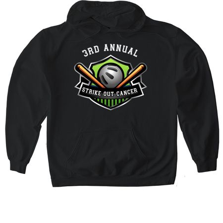 Strike Out Cancer, a Black Gildan Softstyle Pullover Hoodie