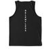 White Letter Tanks, a Deep Black Allmade Eco Triblend Tank (back-view)