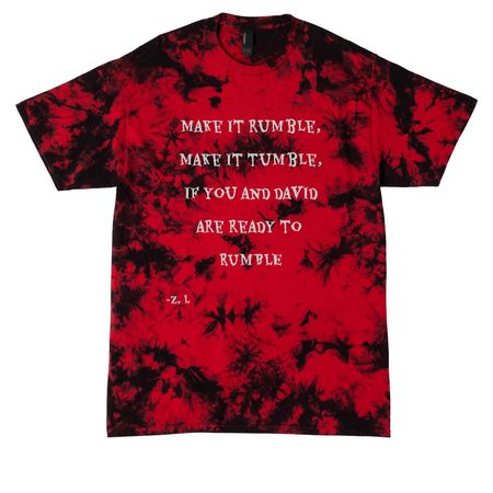 MAKE IT RUMBLE FOR DAVID SHIRT, a Black/ Red Crystal Tie Dye Tee