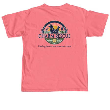 I like BiG MUTTS, a Watermelon Comfort Colors Unisex Tee (back-view)