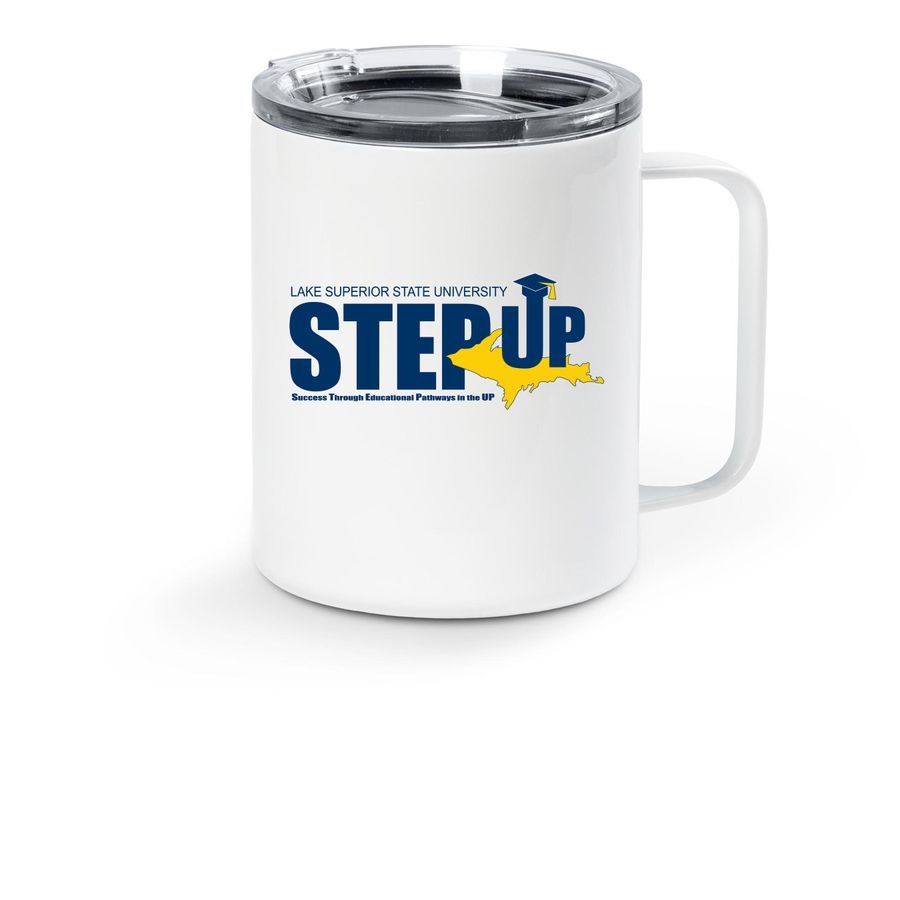 STEP UP Travel Mug, a White Stainless Steel Travel Mug