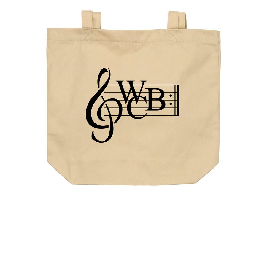 WCB Tote Bags, a Oyster Organic Cotton Tote Bag (back-view)