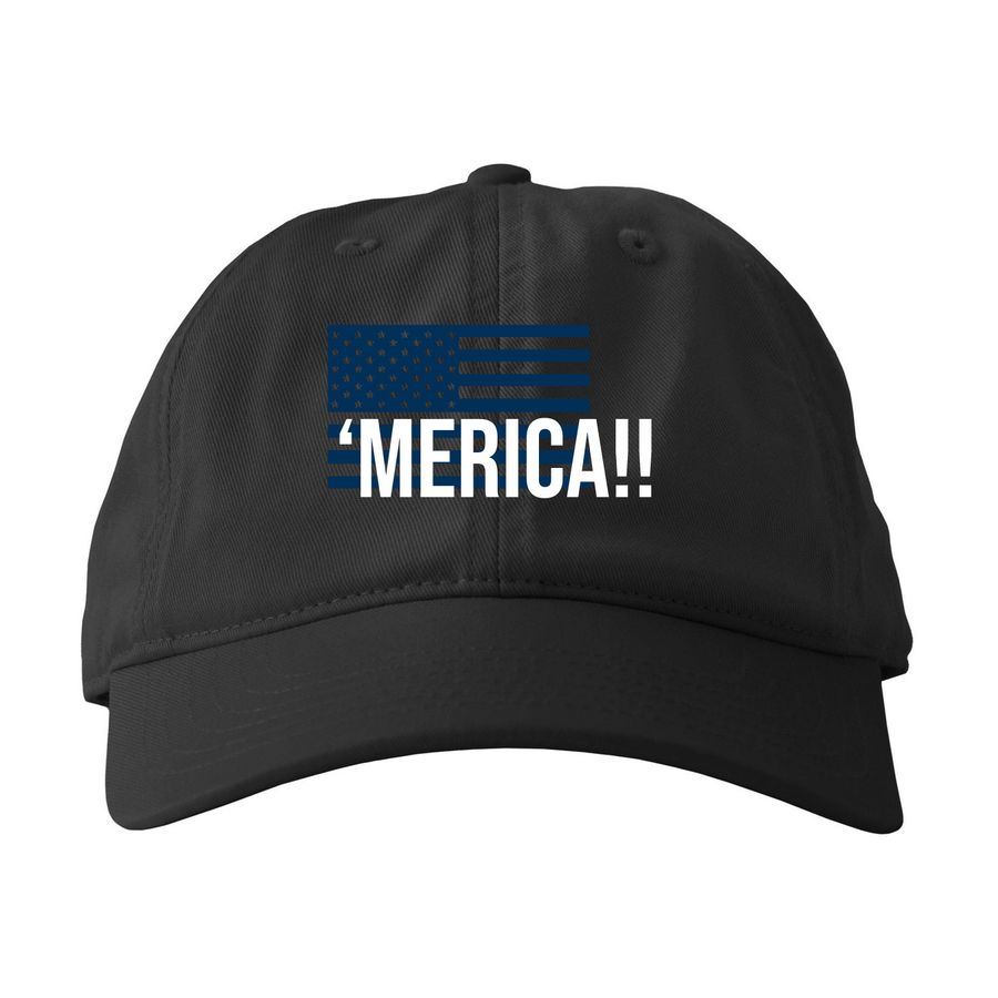 America hat, a Black Printed Eco Baseball Cap