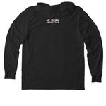 Guns Are Normal, Normal People Carry Guns., a Space Black Allmade Eco Triblend Hoodie Tee (back-view)