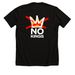 NO KINGS, a Solid Black Blend Premium Unisex Tee (back-view)