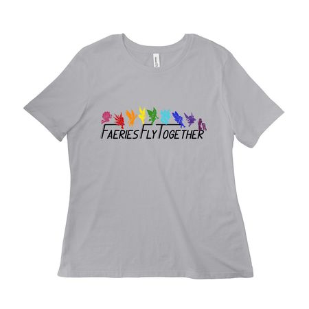 Faeries Fly Together, a Solid Athletic Grey Women?s Relaxed Cotton Tee
