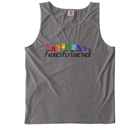 Faeries Fly Together, a Grey Comfort Colors Tank Top