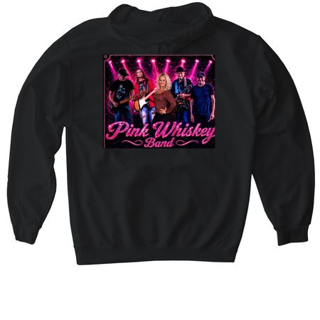 Pink Whiskey Band, a Black Gildan Softstyle Pullover Hoodie