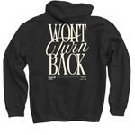 No Turning Back, a Black Pullover Hoodie (back-view)