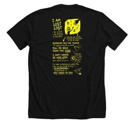 LAME, a Solid Black Blend Premium Unisex Tee (back-view)
